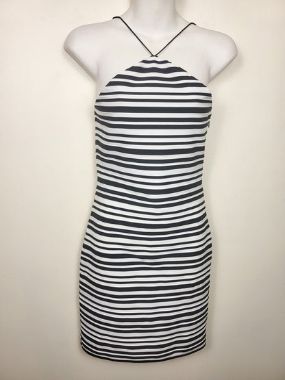 Topshop striped halter neck bodycon mini dress | Size 4