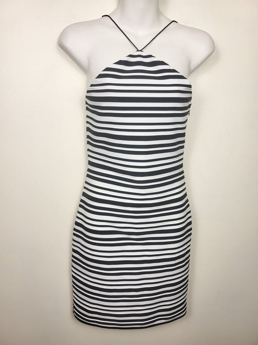 Topshop striped halter neck bodycon mini dress | Size 4