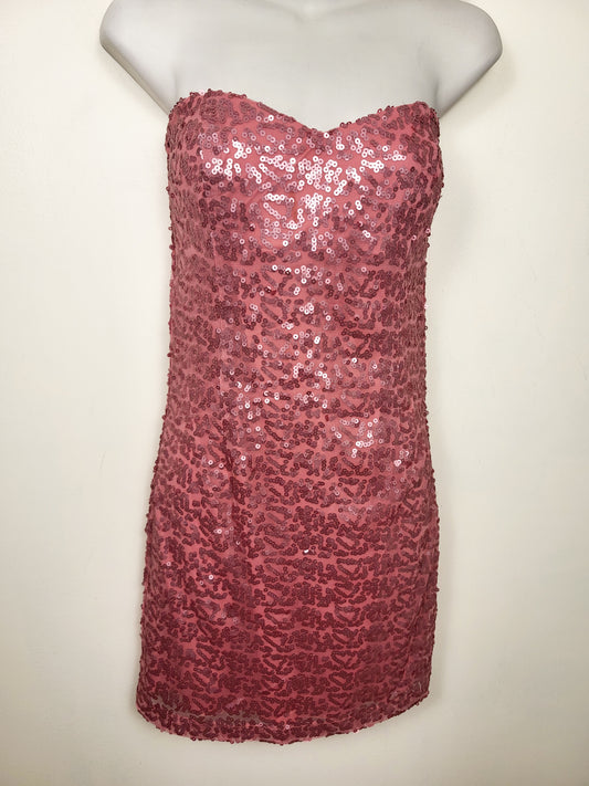 Trixxi pink sequin strapless cocktail dress | Size 7