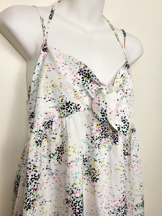 Roxy white lightweight patterned dress | Size LARGE (measures like a small)