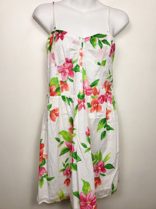 Aeropostale floral print sleeveless seersucker dress | Size LARGE