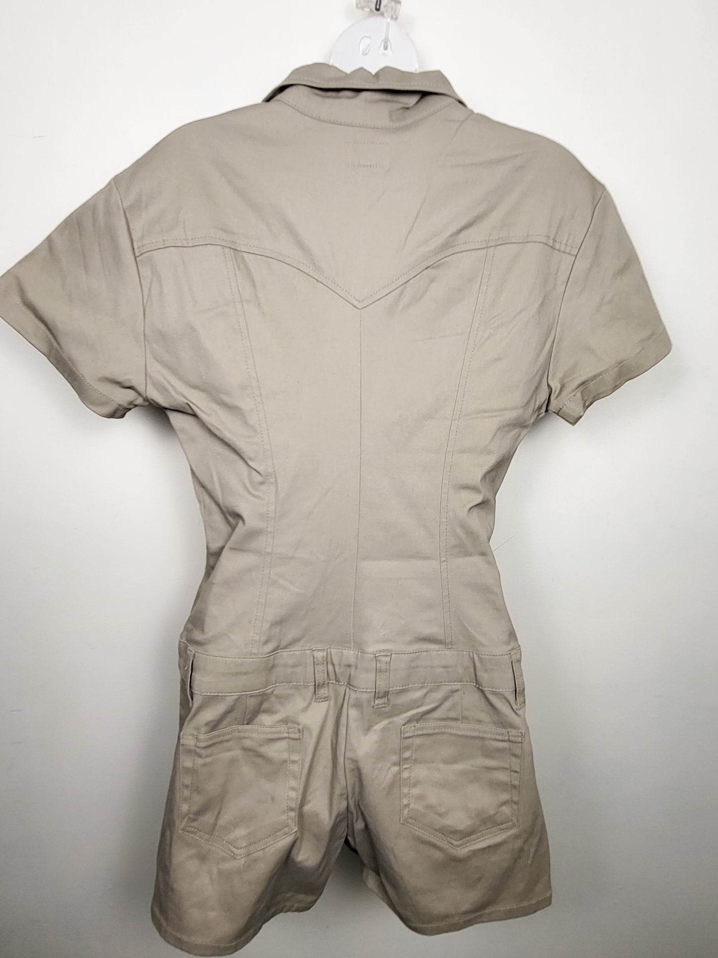 Dickies Girl khaki short slleeve twill coverall romper / utility play suit | Size 11