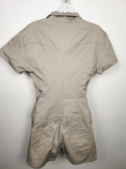 Dickies Girl khaki short slleeve twill coverall romper / utility play suit | Size 11