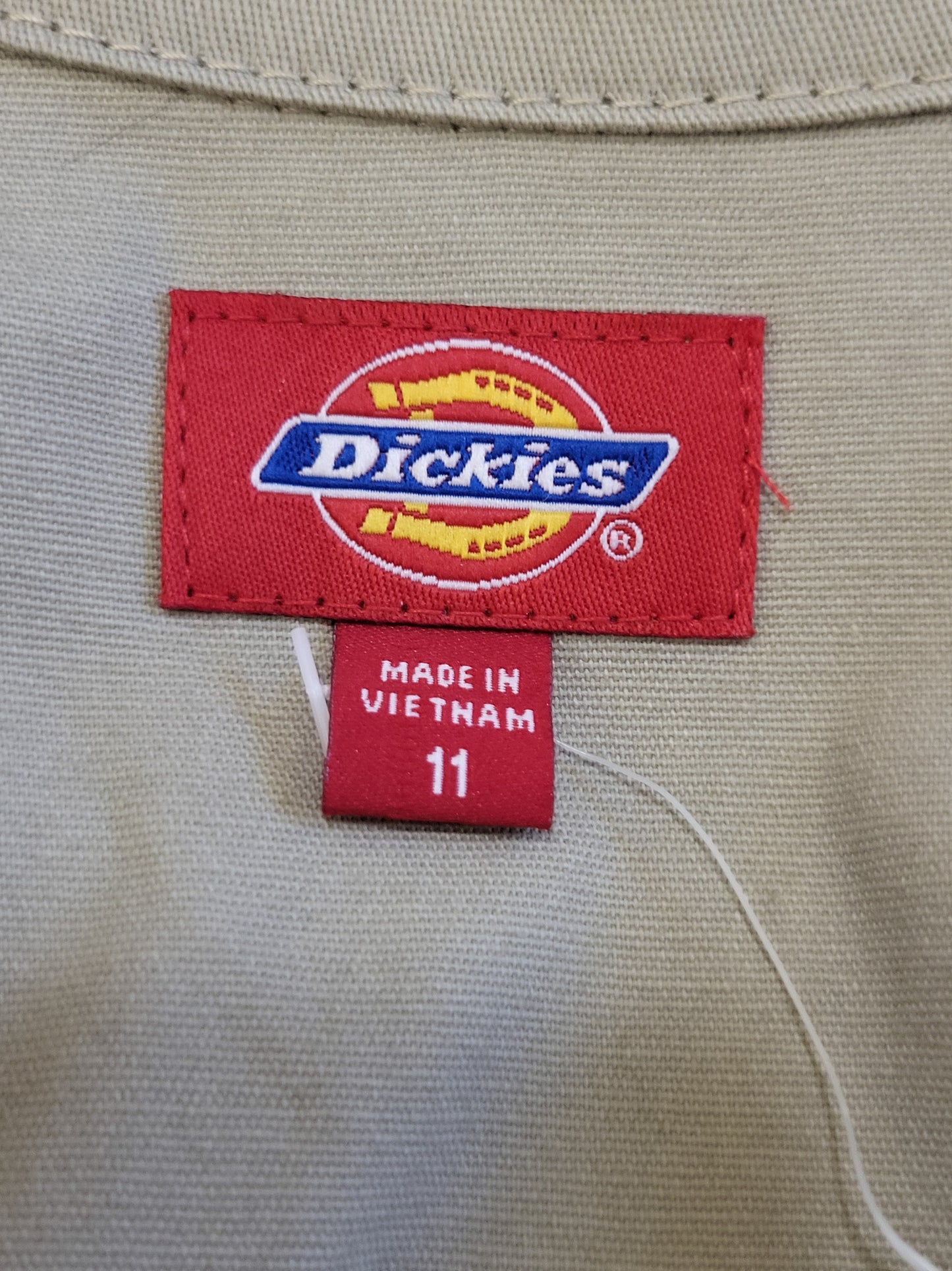 Dickies Girl khaki short slleeve twill coverall romper / utility play suit | Size 11