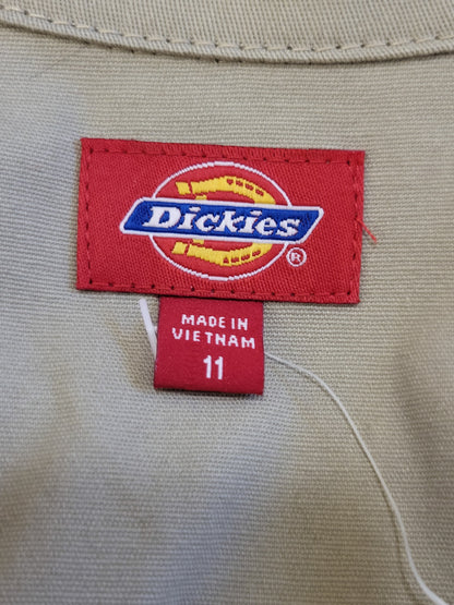 Dickies Girl khaki short slleeve twill coverall romper / utility play suit | Size 11