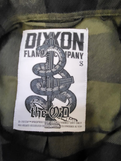 Dixxon olive green buffalo plaid flannel button down shirt | Ladies size small