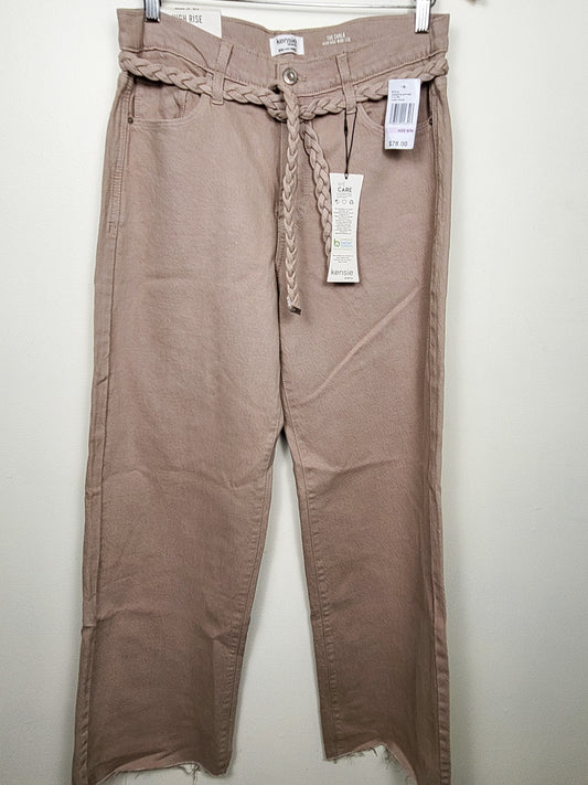 NEW - Kensie Jeans taupe "The Carla" high rise wide leg jeans | Size 6 (28)