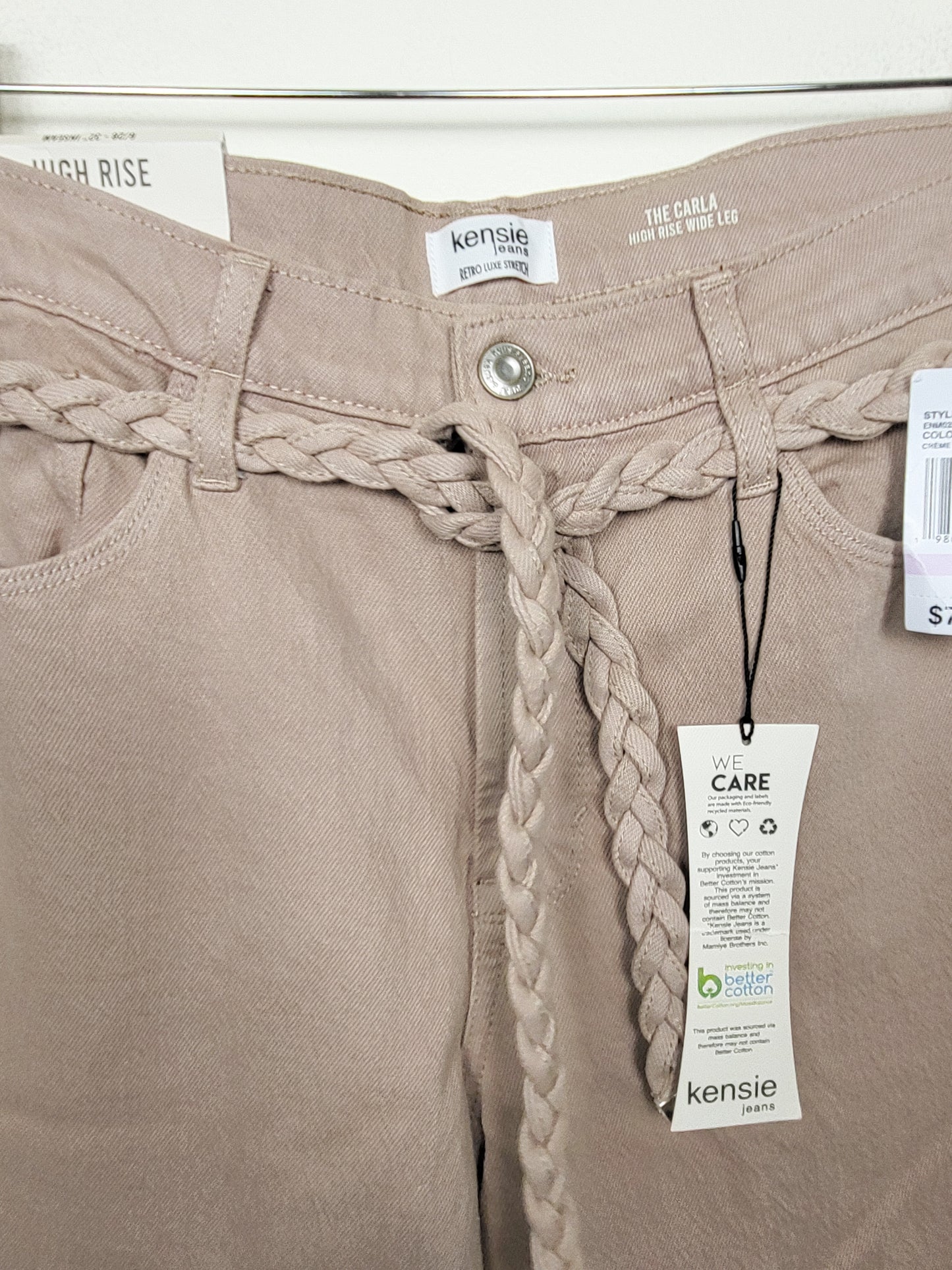 NEW - Kensie Jeans taupe "The Carla" high rise wide leg jeans | Size 6 (28)