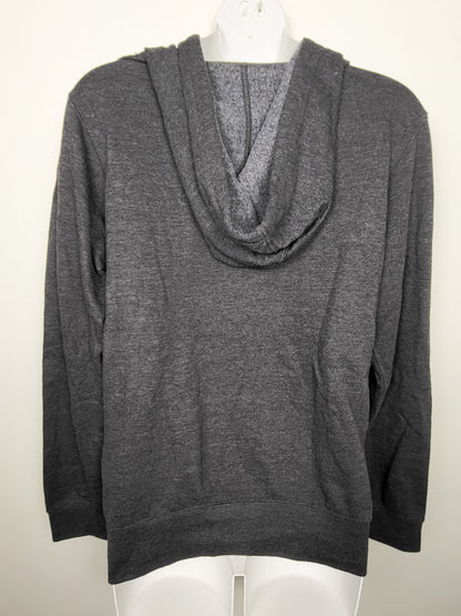Prairie Proud charcoal fleecy lined hoodie with lilies | Size SMALL