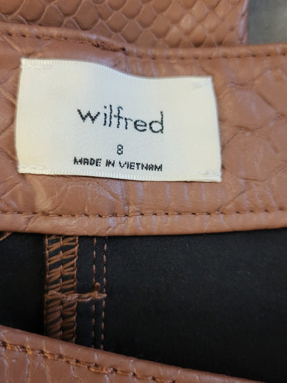 Wilfred cognac python pattern faux leather "Melina" pants | Size 8