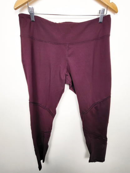 Old Navy berry purple cropped active leggings with mesh cut-outs | Size XL
