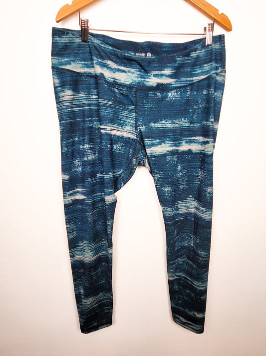 Old Navy teal patterned active leggings | Size XXL