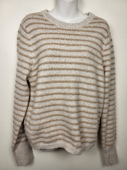 NEW - Tahari beige striped sweater | Size XL