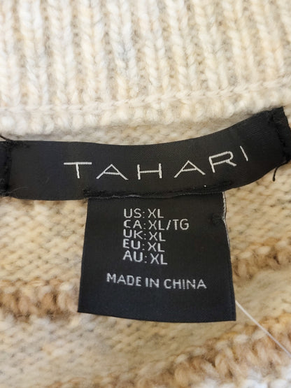 NEW - Tahari beige striped sweater | Size XL
