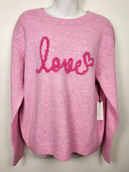 NEW - Cupcakes and Cashmere pink "Love" sweater | Size LARGE