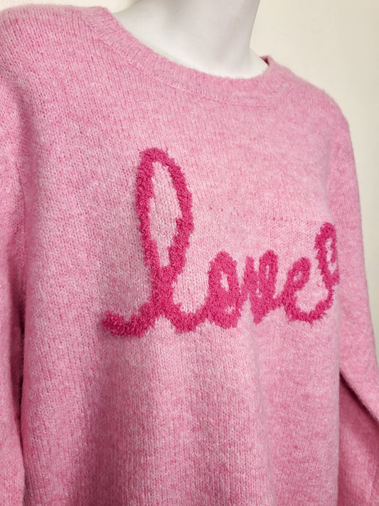 NEW - Cupcakes and Cashmere pink "Love" sweater | Size LARGE
