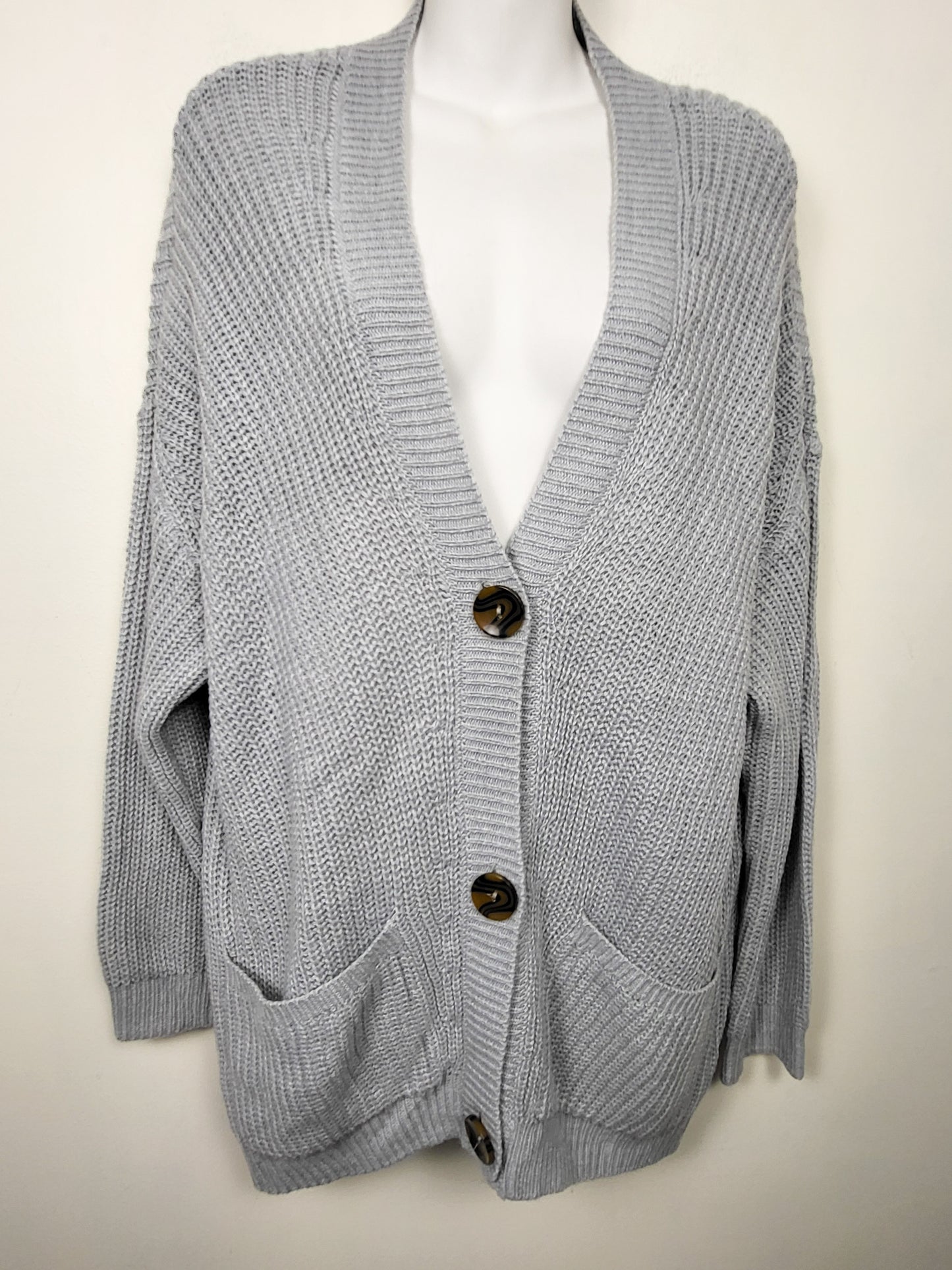 Margeaux and Ellie grey oversized cardigan sweater | Size LARGE