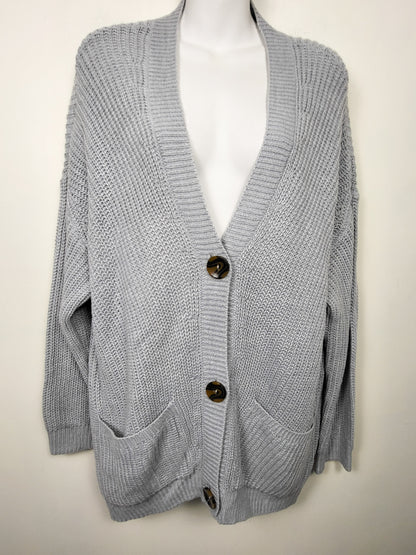 Margeaux and Ellie grey oversized cardigan sweater | Size LARGE