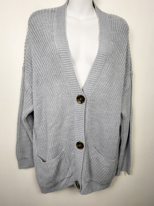 Margeaux and Ellie grey oversized cardigan sweater | Size LARGE