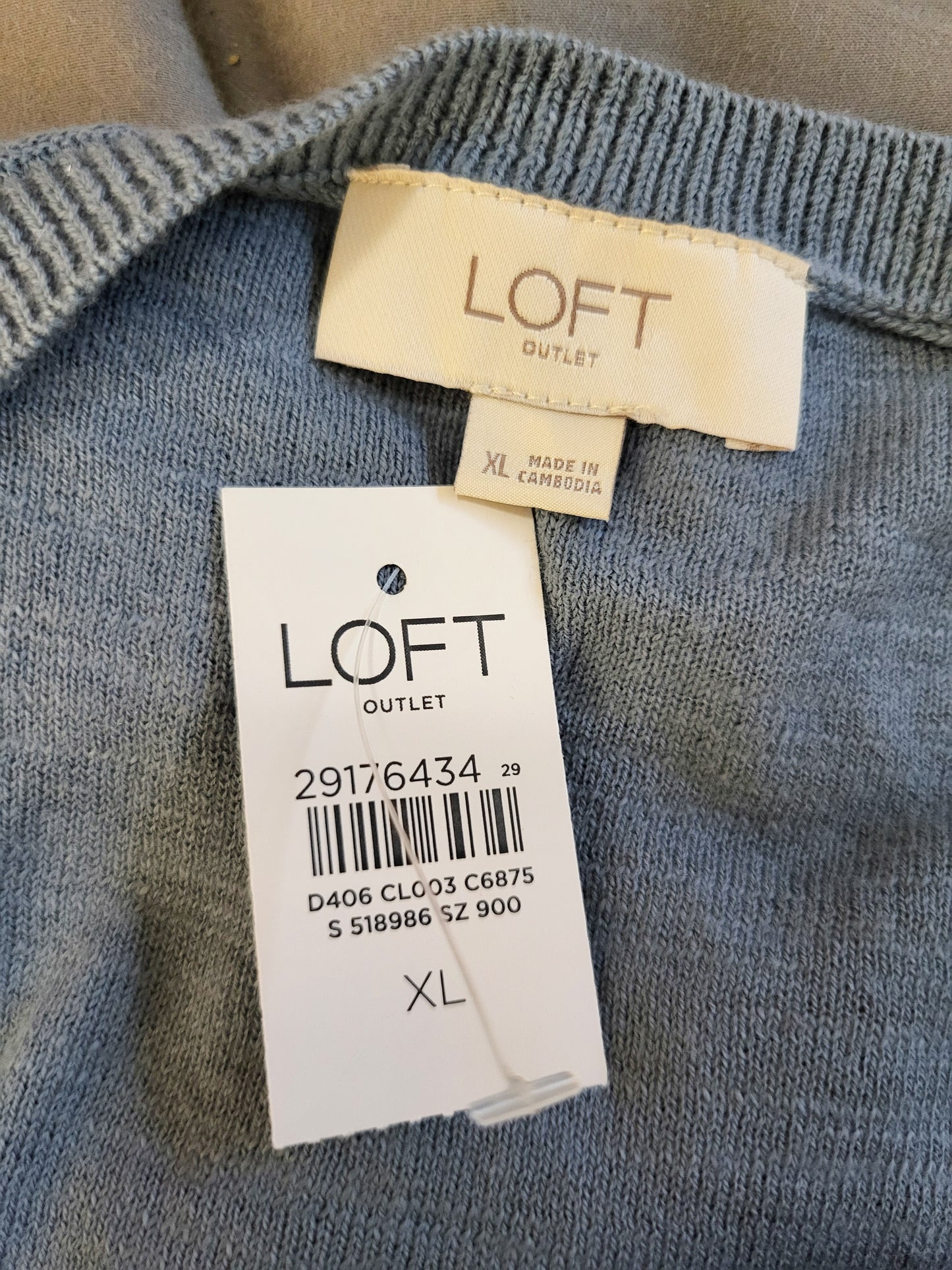 NEW - Loft blue-grey (more blue than it appears in photo) sweater tee | Size XL