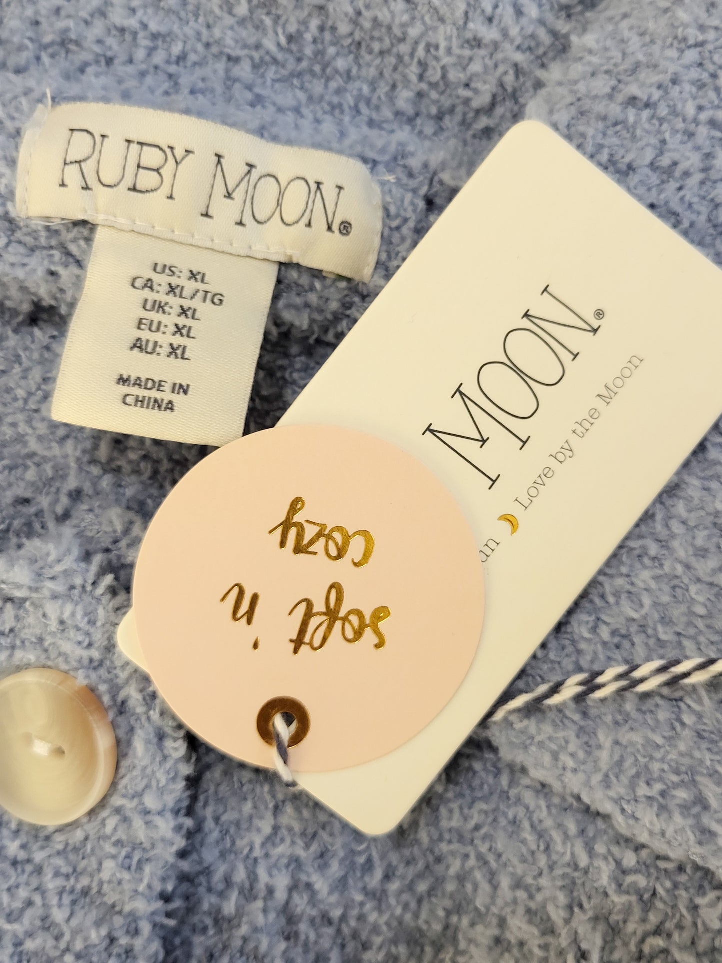 NEW - Ruby Moon blue fuzzy button down shacket | Size XL