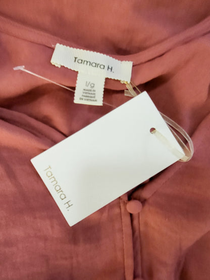 NEW - Tamara H blush pink sleeveless button down top | Size LARGE