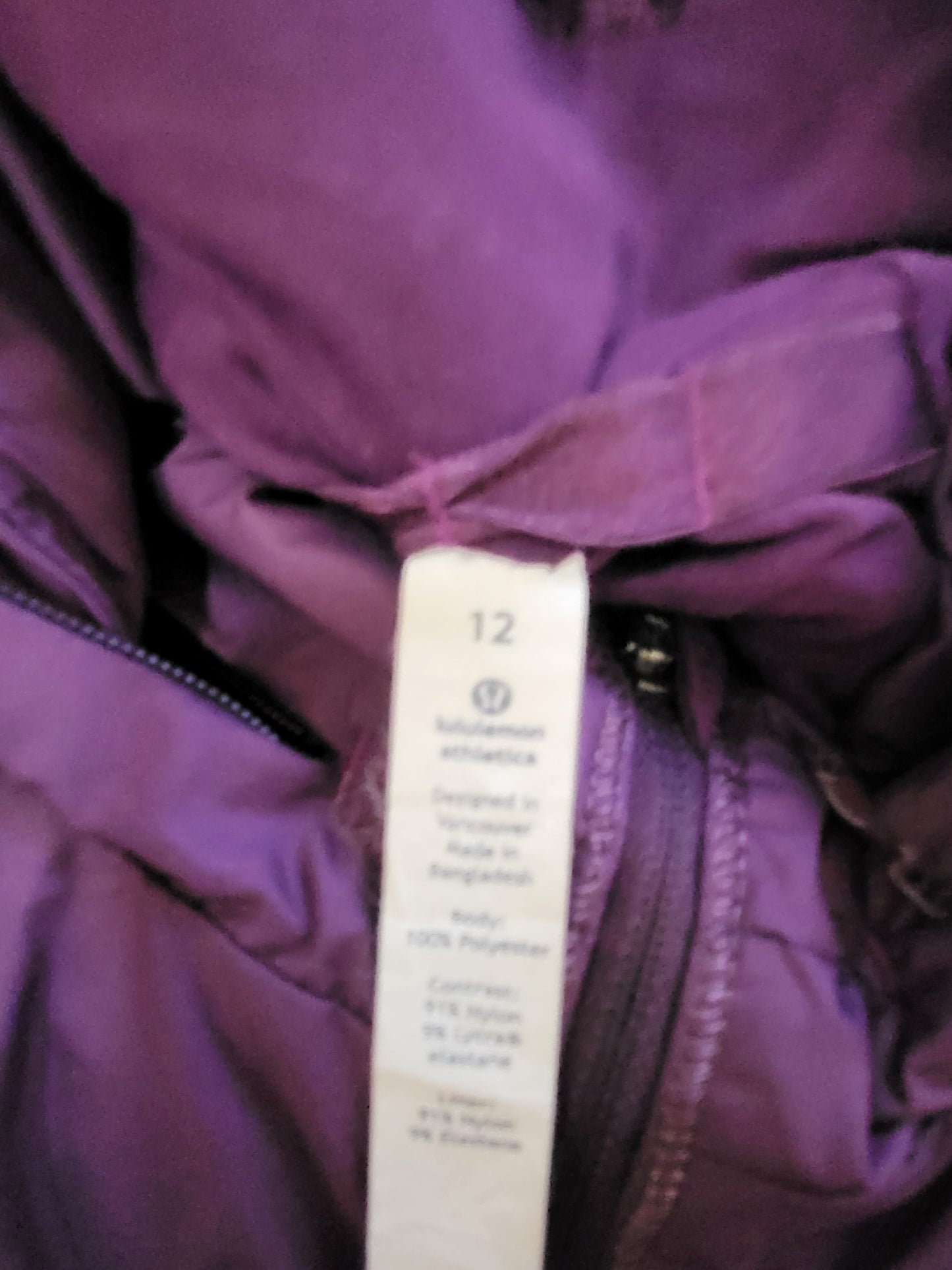 Lululemon "Darkest Magenta" Rush Hour Jacket | Size 12