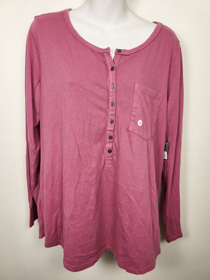 NEW - Eddie Bauer pink "Everyday" Henley top | Size XL