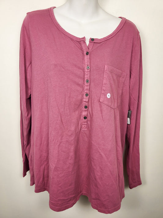 NEW - Eddie Bauer pink "Everyday" Henley top | Size XL