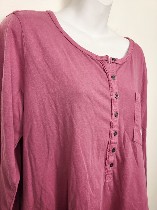 NEW - Eddie Bauer pink "Everyday" Henley top | Size XL