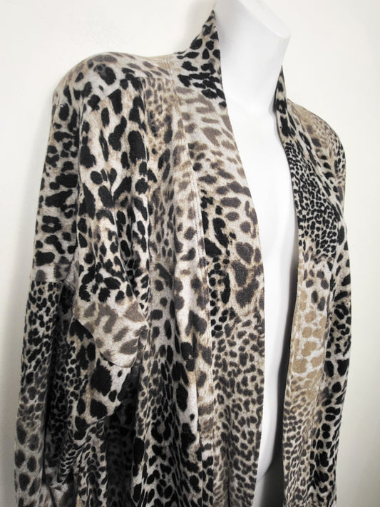Gilmour leopard print knit open lightweight cardigan | Size SMALL / MEDIUM