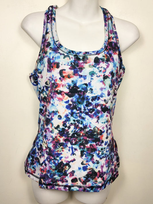 Ricki's patterned racerback active tank top | Size SMALL