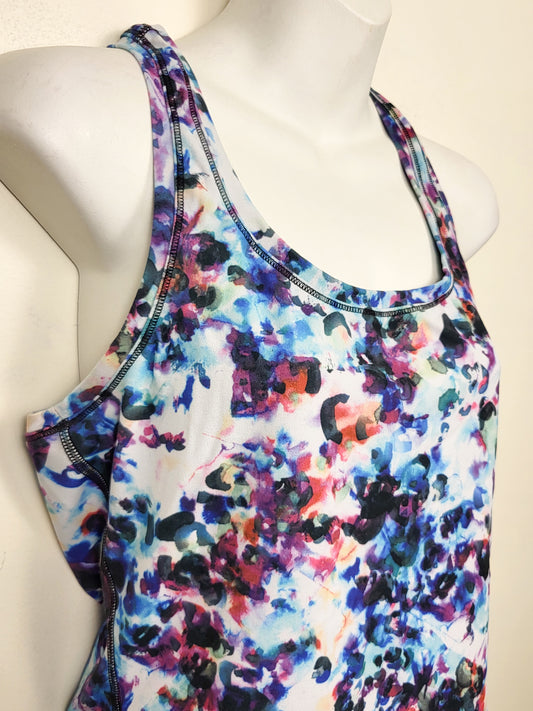 Ricki's patterned racerback active tank top | Size SMALL