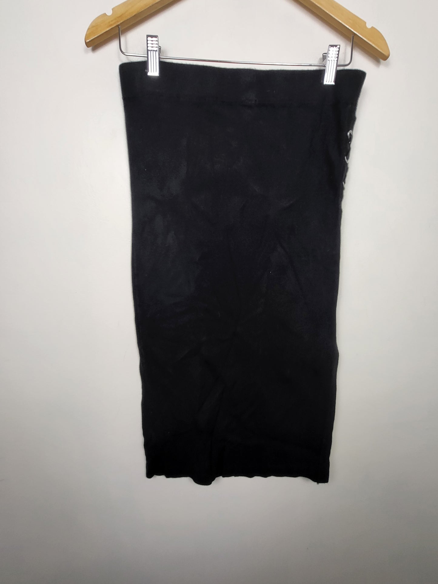 Black Tape back knit side lace up midi pencil skirt | Size LARGE
