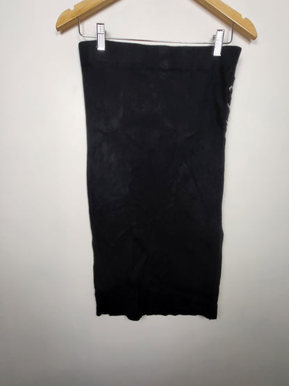 Black Tape back knit side lace up midi pencil skirt | Size LARGE