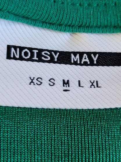 Noisy May Emerald Green Long-Sleeve Wrap Crop Top | Size MEDIUM