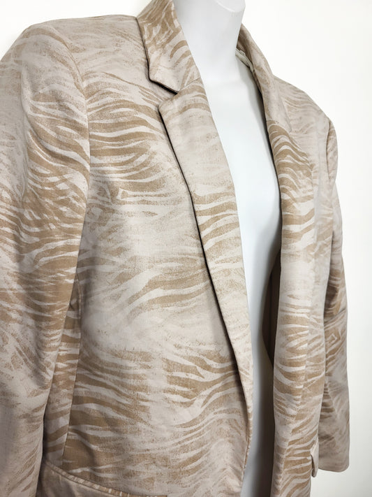 Yaya Women beige print blazer in "Summer Sand Dessin" print | Size 40 (US size 8)