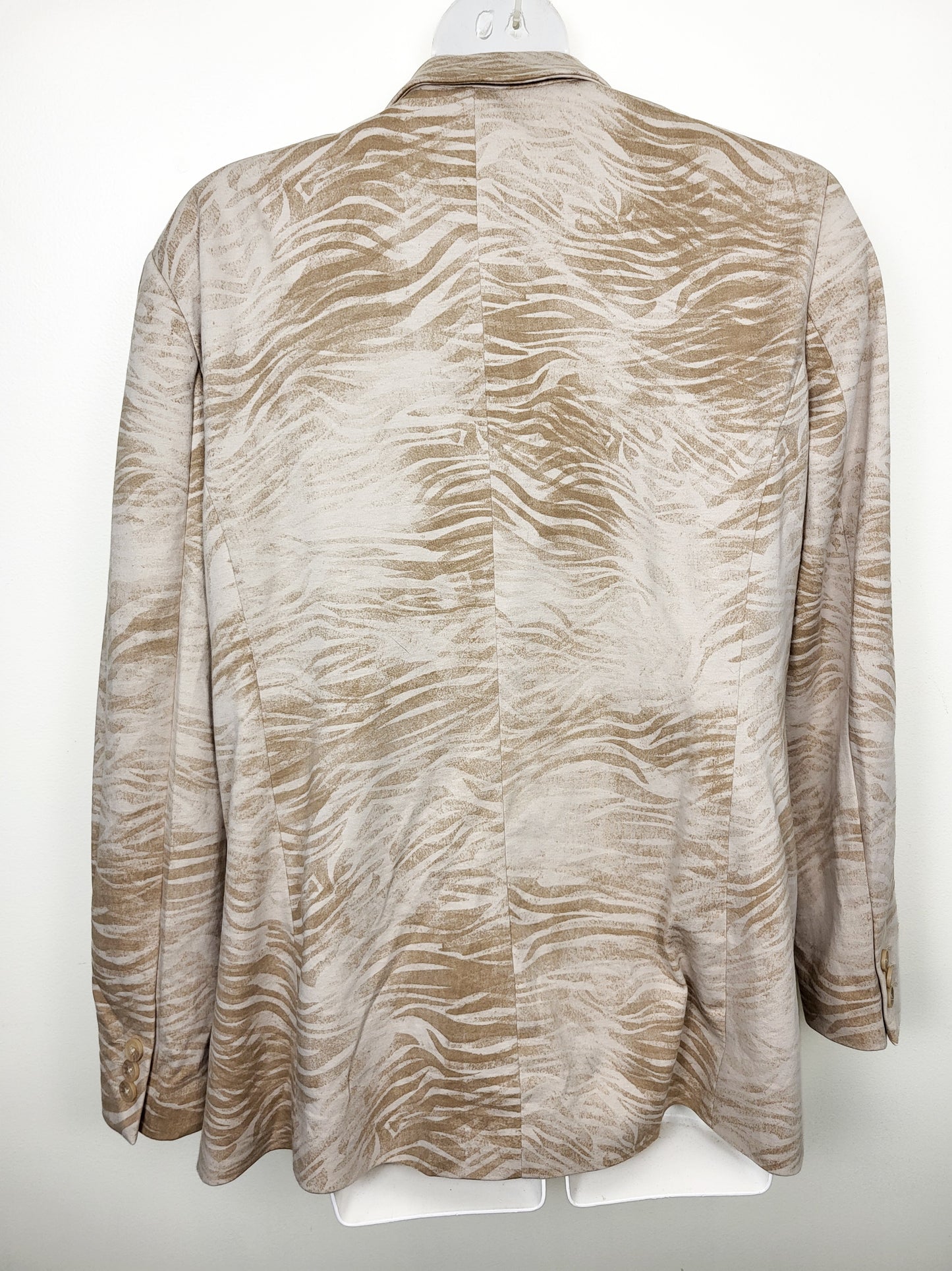 Yaya Women beige print blazer in "Summer Sand Dessin" print | Size 40 (US size 8)