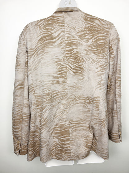 Yaya Women beige print blazer in "Summer Sand Dessin" print | Size 40 (US size 8)