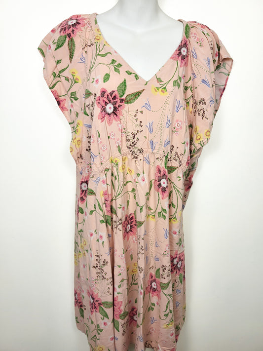 Old Navy pink floral print rayon dress | Size XL (Maternity)
