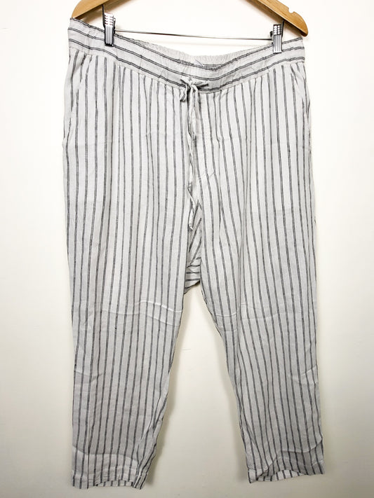 Gap white and blue linen blend "Easy Pant" | Size XL