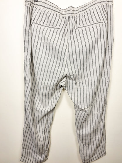 Gap white and blue linen blend "Easy Pant" | Size XL