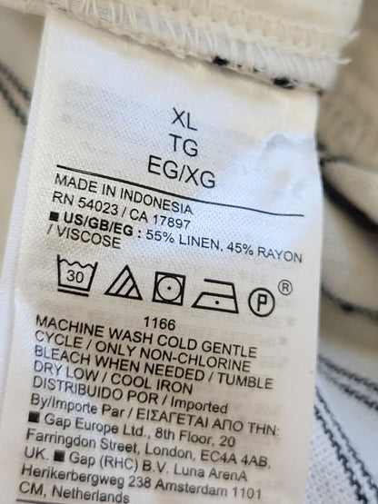 Gap white and blue linen blend "Easy Pant" | Size XL