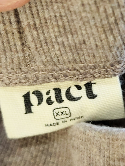 Pact Organic Cotton Airplane Wide Leg Pants in "Deep Taupe" colour | Size XXL