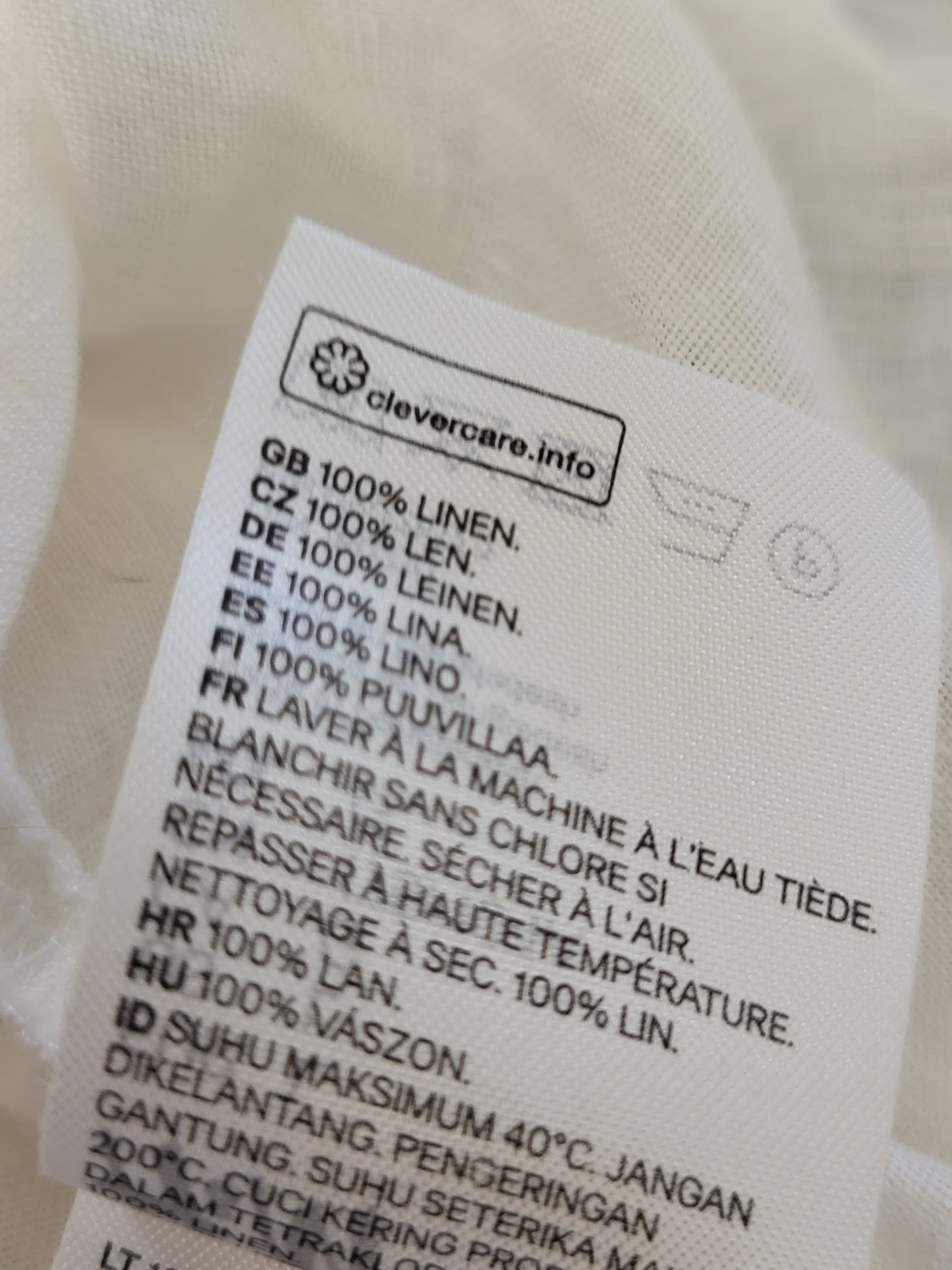 H and M white oversized linen blend button down shirt | Size LARGE