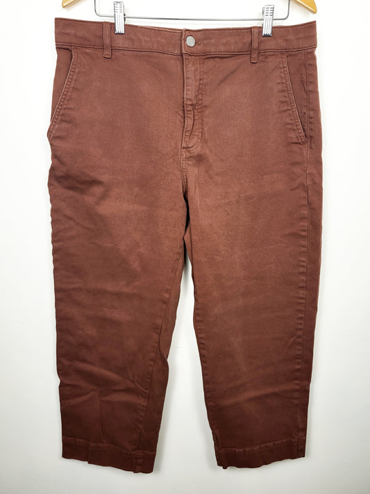 Everlane straight leg cropped pants in "Sienna" colour | Size 16R