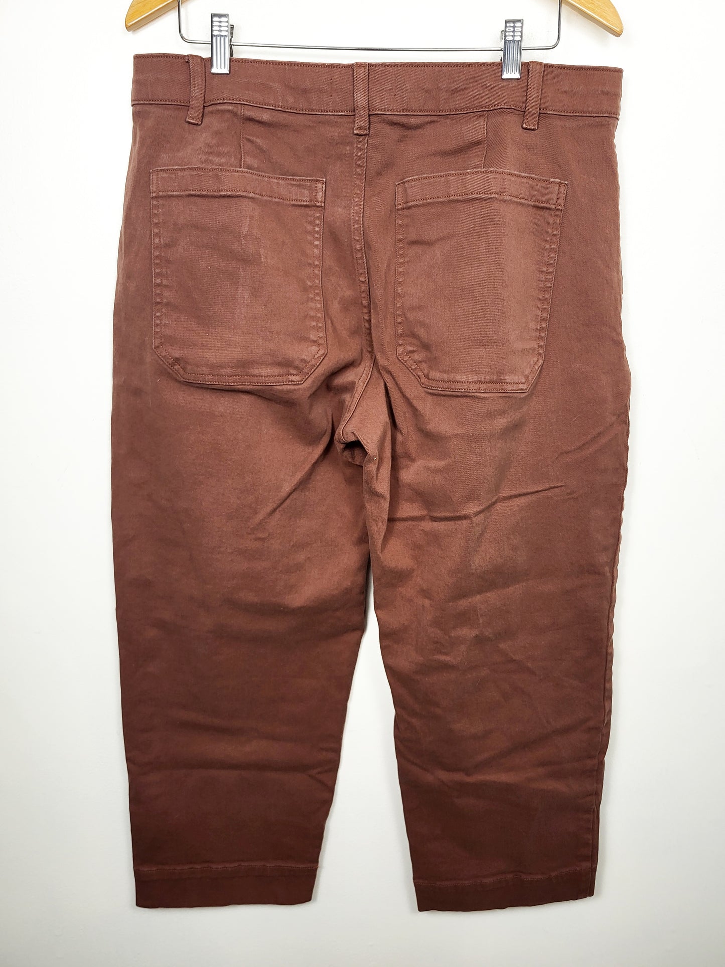 Everlane straight leg cropped pants in "Sienna" colour | Size 16R
