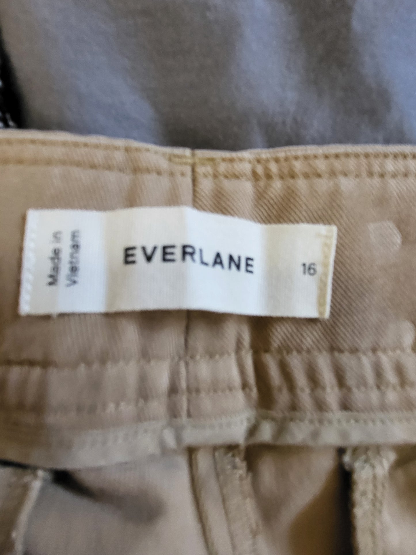 Everlane tan The Draper Tapered Pant in "Buttersmooth" farbic | Size 16