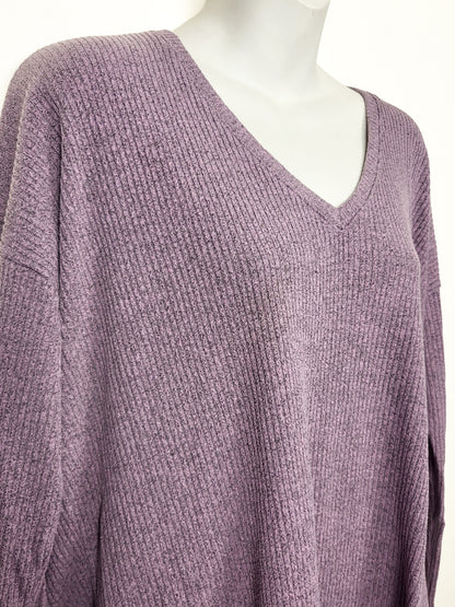 Joe Fresh purple rib knit top | Size XL