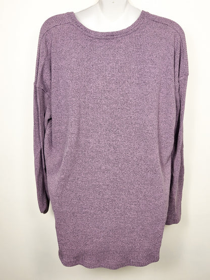 Joe Fresh purple rib knit top | Size XL
